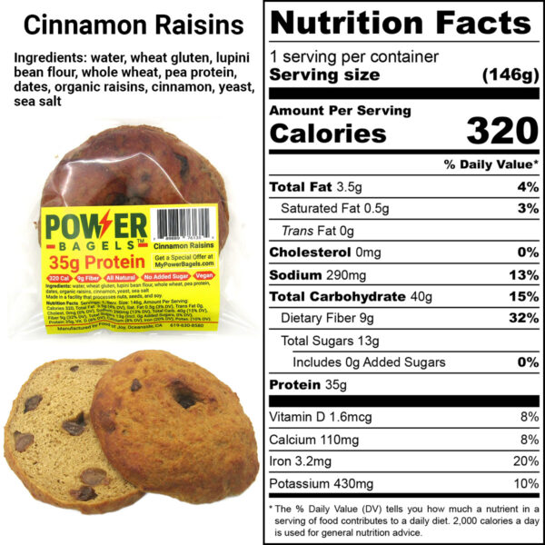 Power Bagels - Cinnamon Raisins